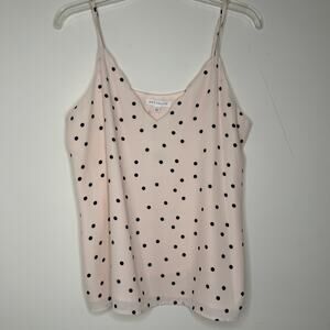 Socialite Blush Pink Polka Dot Camisole Tank Top Spaghetti Straps size Large NWT